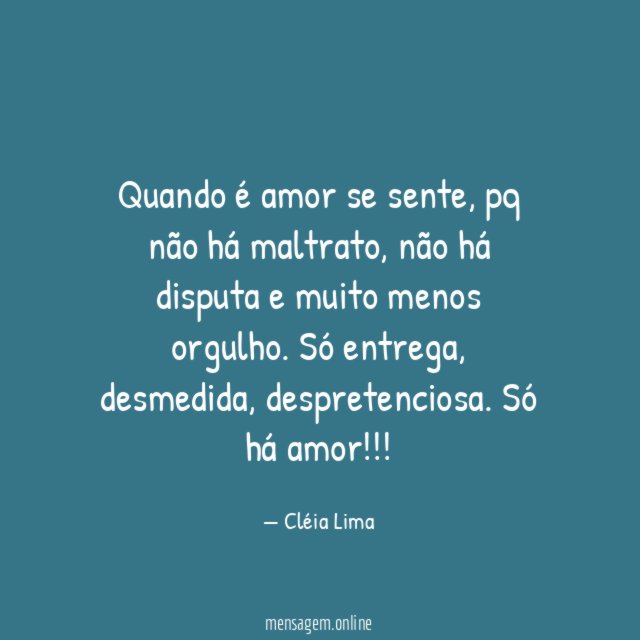Quando é amor se sente