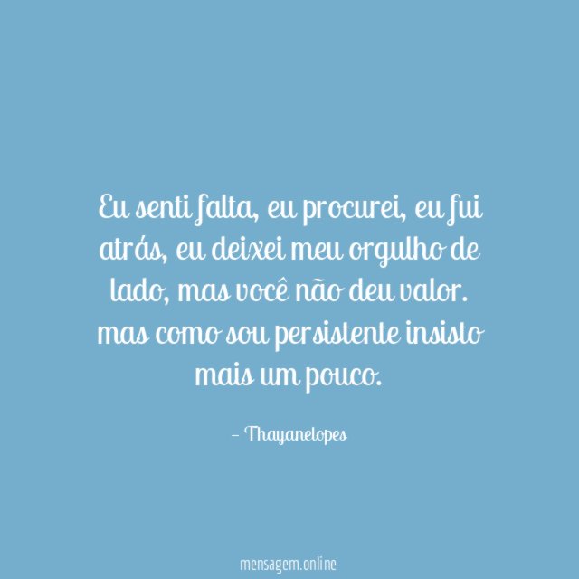 Eu senti falta