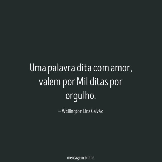 Uma palavra dita com amor