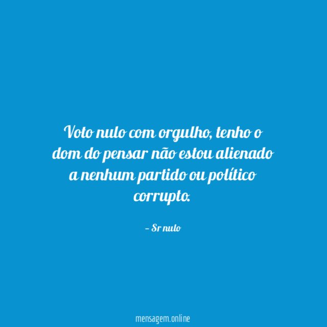 Voto nulo com orgulho
