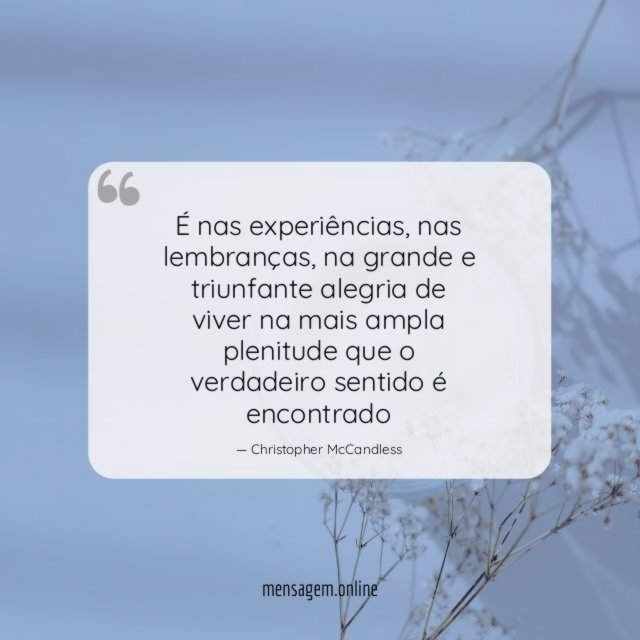 É nas experiências
