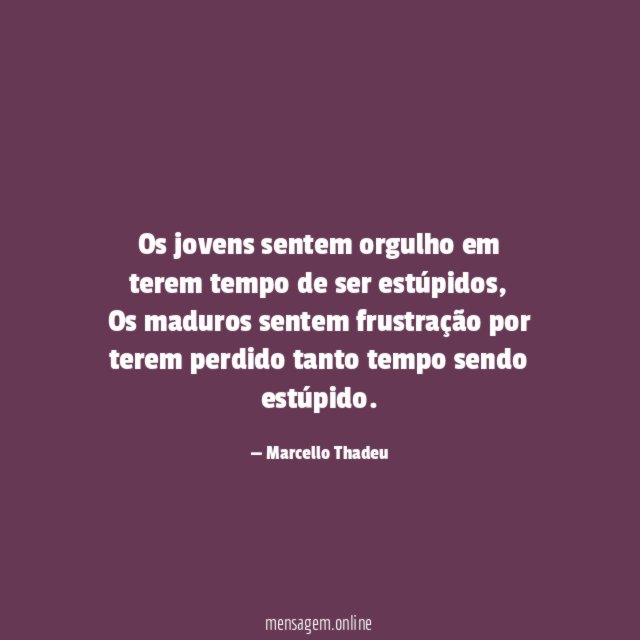 Os jovens sentem orgulho em terem tempo de ser estúpidos