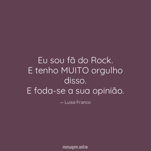 Eu sou fã do Rock