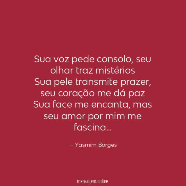 Sua voz pede consolo