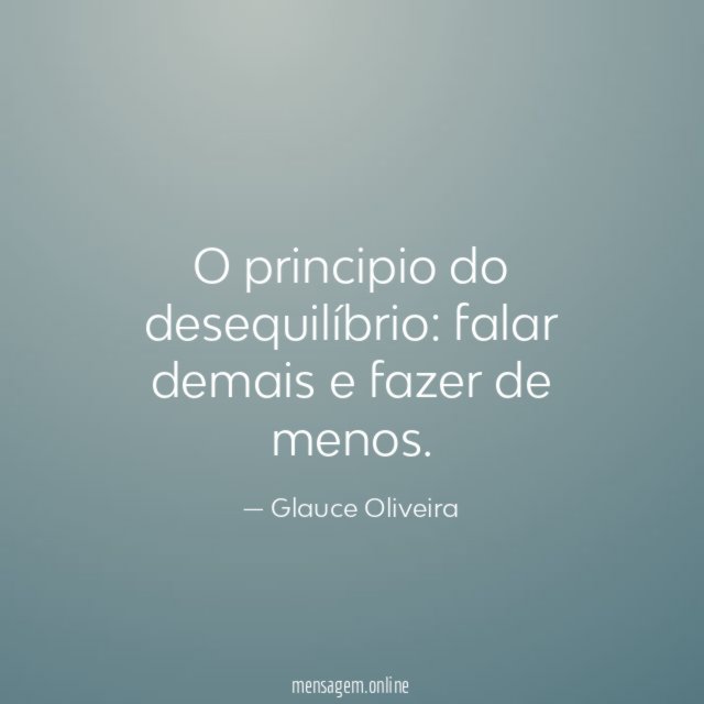 O principio do desequilíbrio