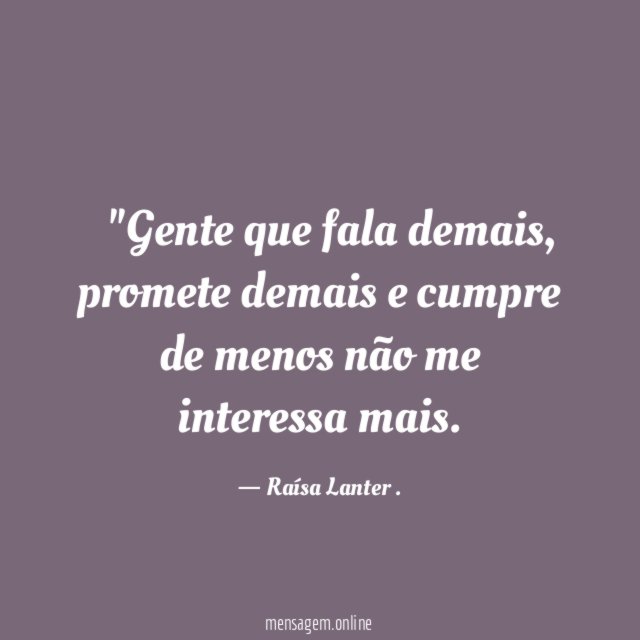 "Gente que fala demais