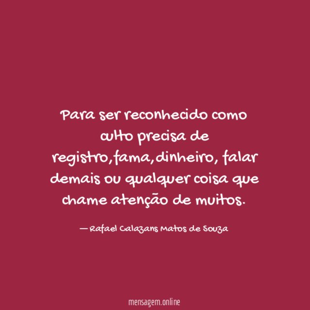 Para ser reconhecido como culto precisa de registro