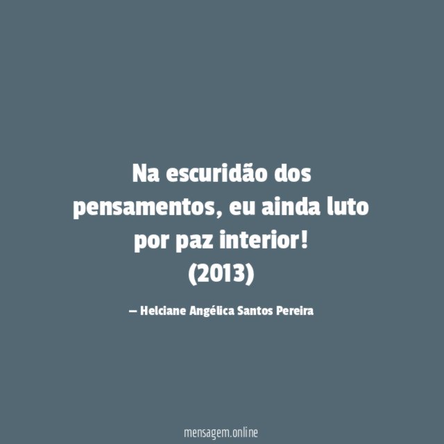 Na escuridão dos pensamentos