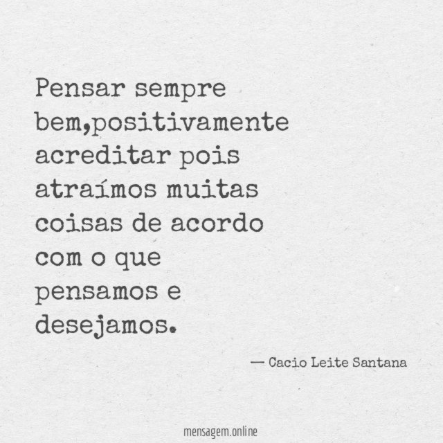 Pensar sempre bem