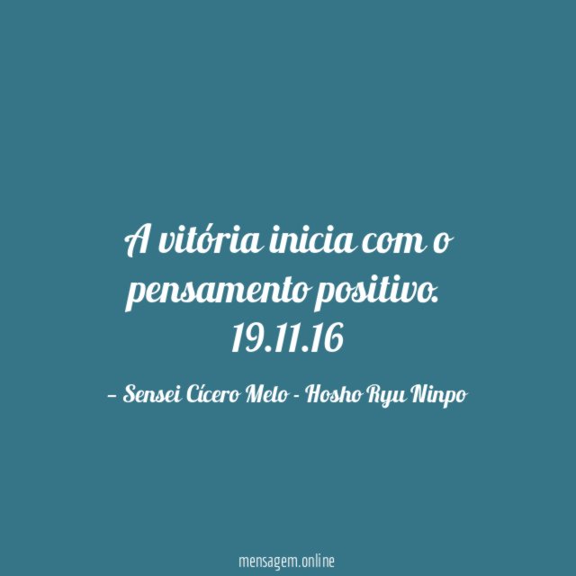 A vitória inicia com o pensamento positivo