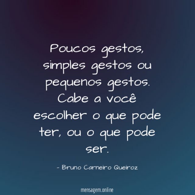 Poucos gestos