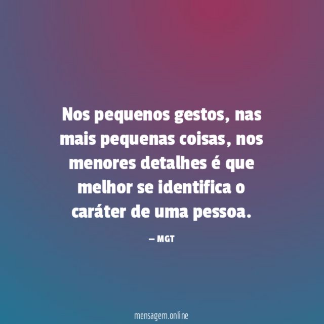Nos pequenos gestos