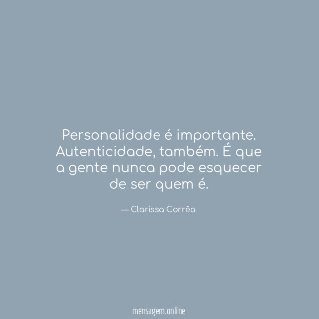 Personalidade é importante