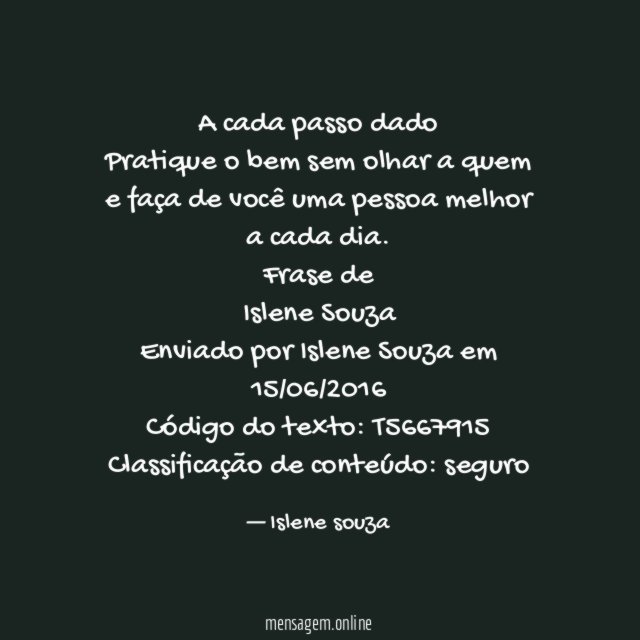 A cada passo dado
