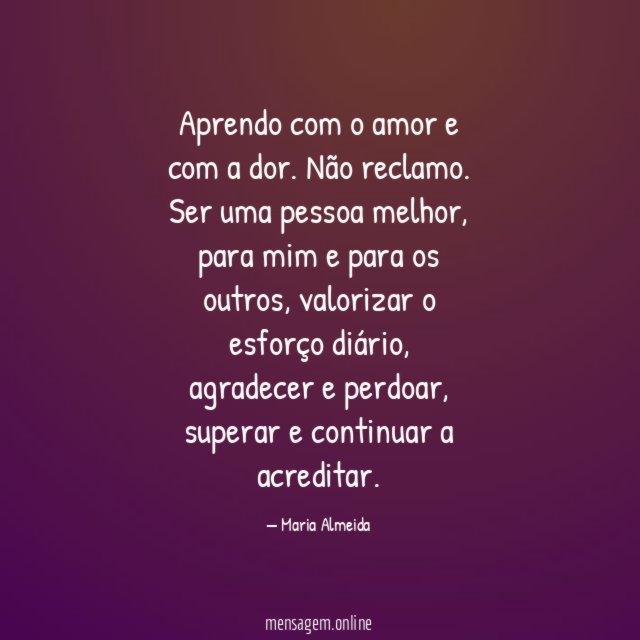 Aprendo com o amor e com a dor