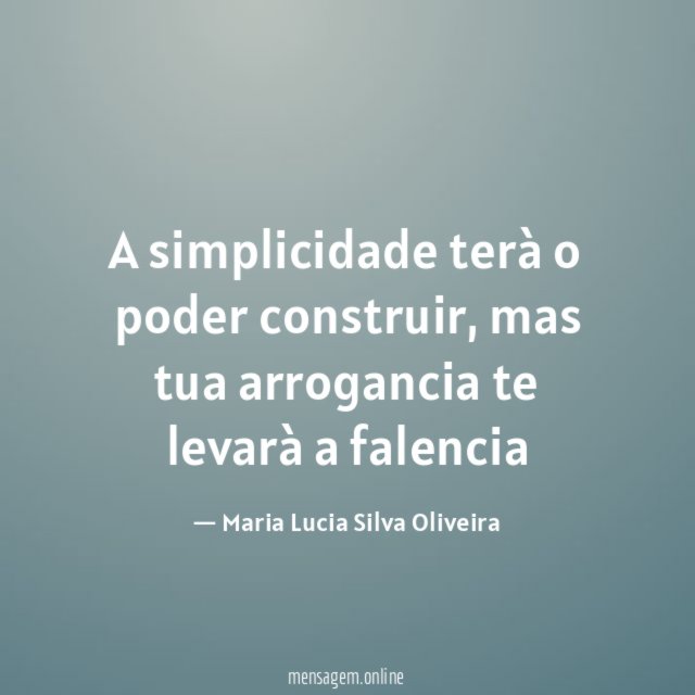A simplicidade terà o poder construir