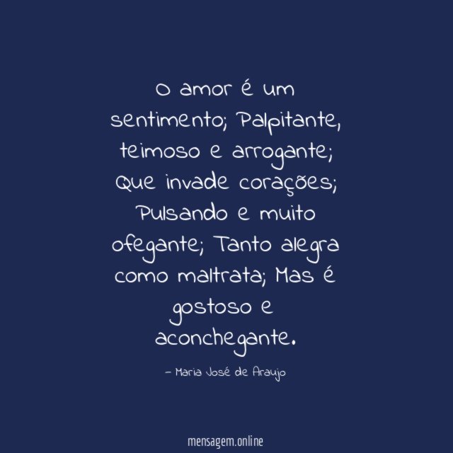 O amor é um sentimento
