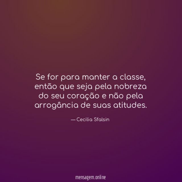 Se for para manter a classe