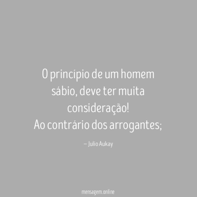 O princípio de um homem sábio
