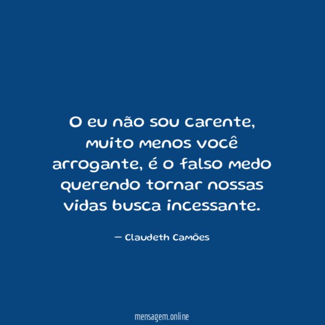 O eu não sou carente