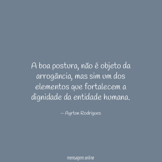 A boa postura