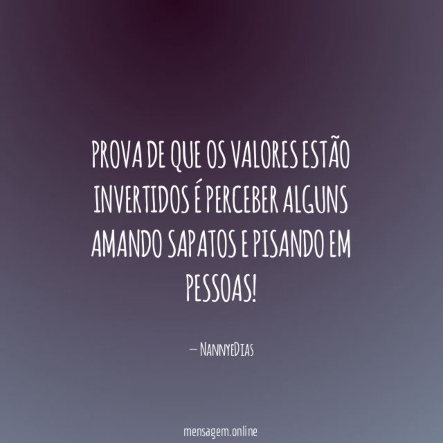 Prova de que os valores estão invertidos é