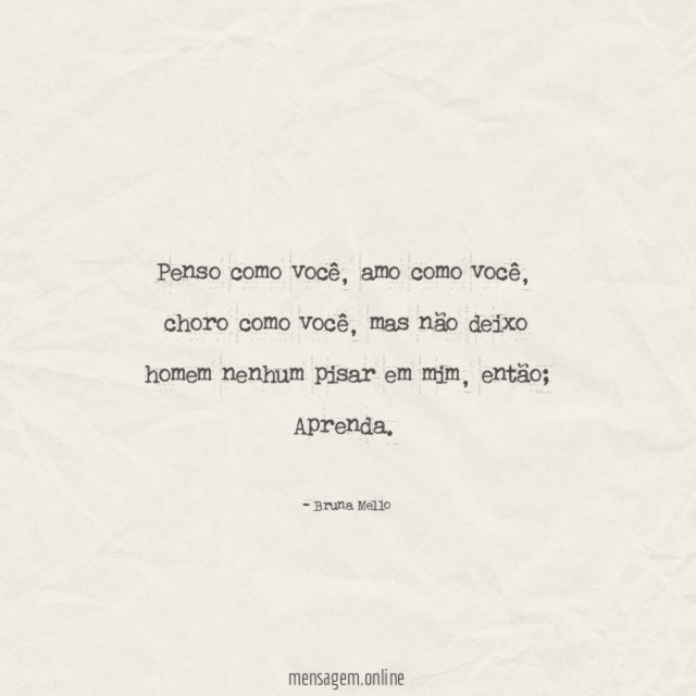Penso como você