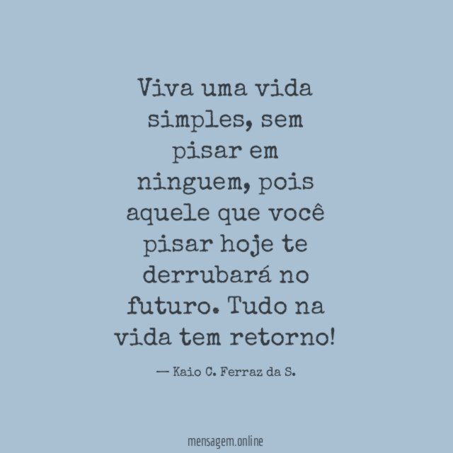 Viva uma vida simples