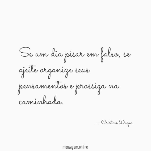 Se um dia pisar em falso