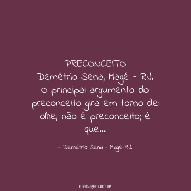 PRECONCEITO