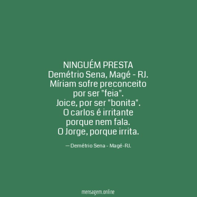 NINGUÉM PRESTA