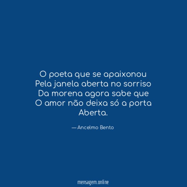 O poeta que se apaixonou Pela janela aberta no