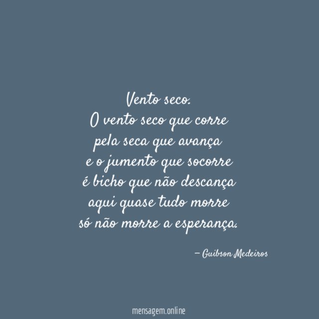 Vento seco.