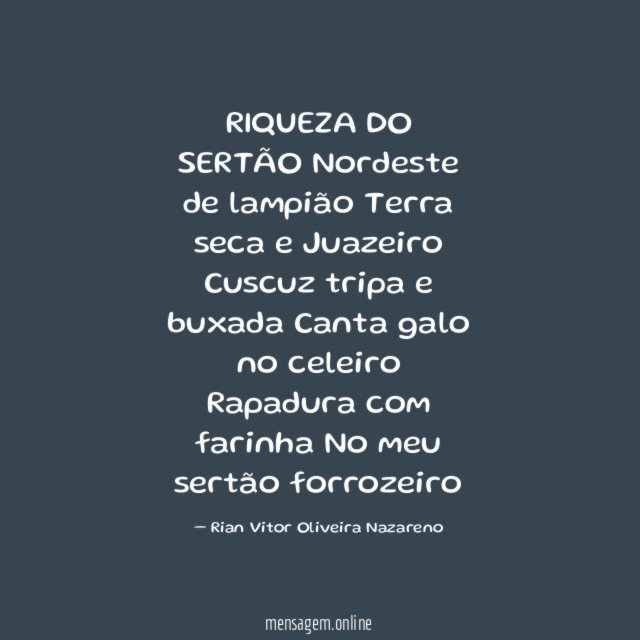 RIQUEZA DO SERTÃO