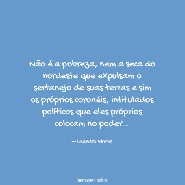 Não é a pobreza