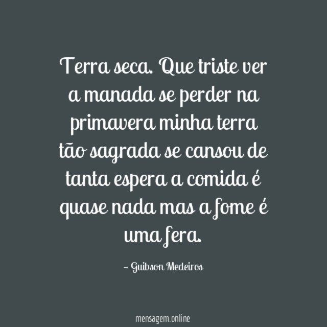 Terra seca.