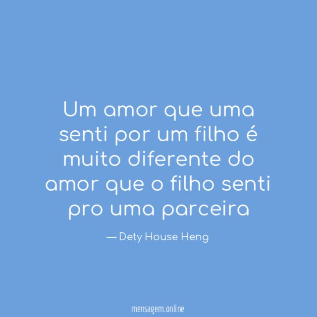 Um amor que uma senti por um filho