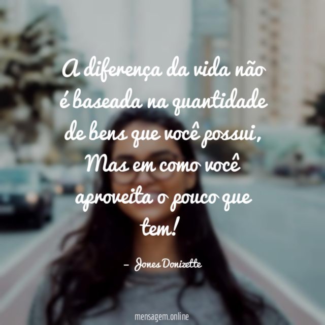 A diferença da vida não é baseada na