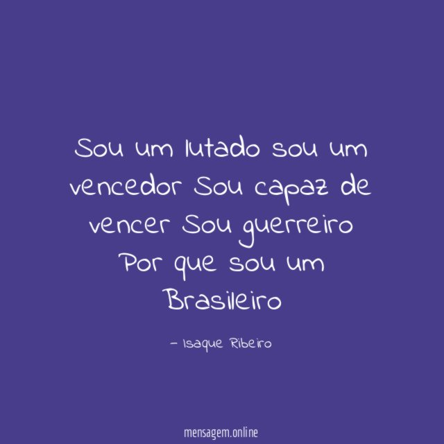 Sou um lutado sou um vencedor Sou capaz de