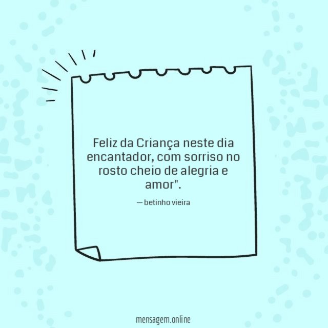 Feliz da Criança neste dia encantador