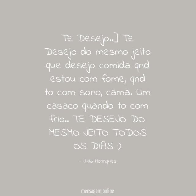 Te Desejo