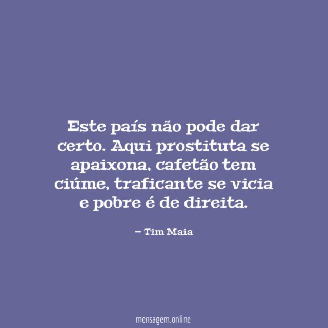 Este país não pode dar certo