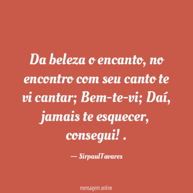 Da beleza o encanto