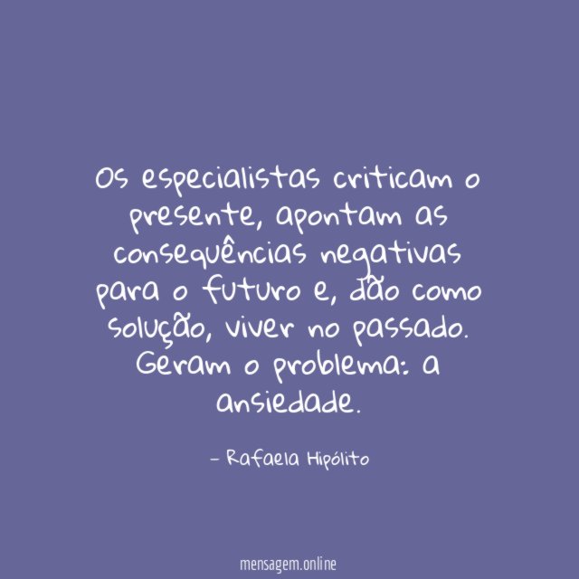 Os especialistas criticam o presente