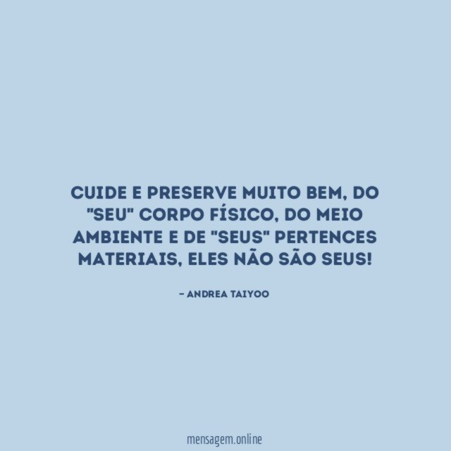 Cuide e preserve muito bem