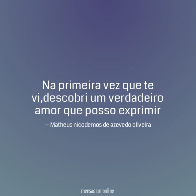 Na primeira vez que te vi
