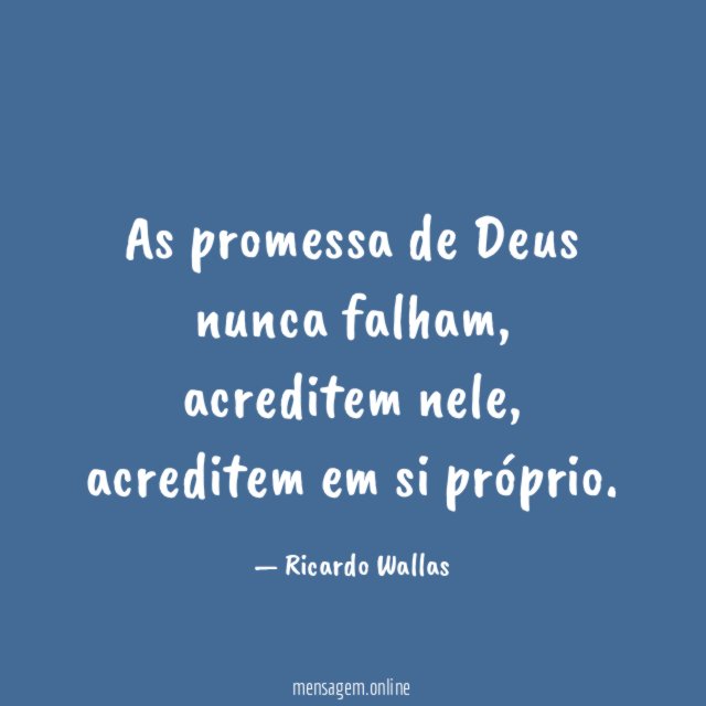 As promessa de Deus nunca falham