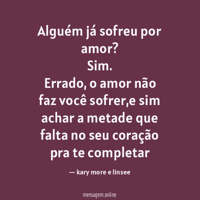 Alguém já sofreu por amor