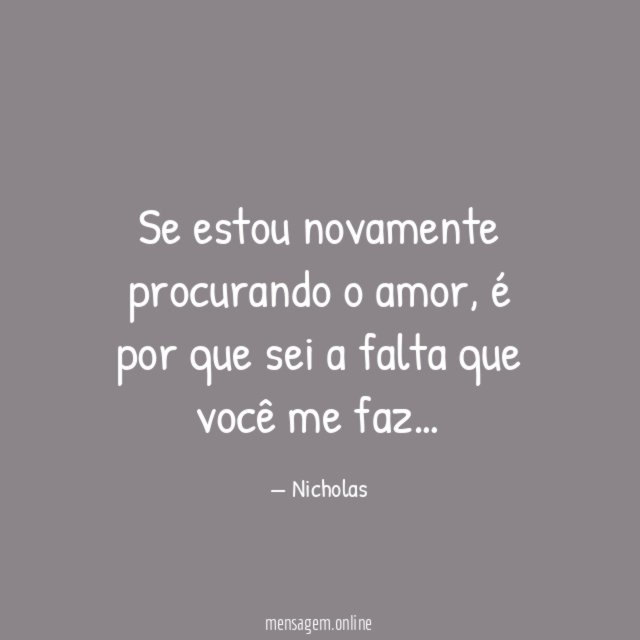 Se estou novamente procurando o amor