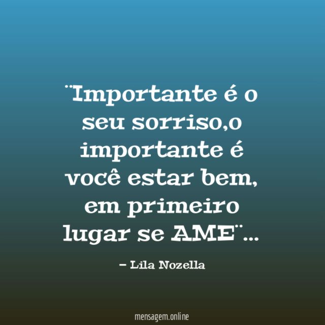 ¨Importante é o seu sorriso